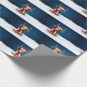 Beagle mit Weihnachtsgeschenke Geschenkpapier (Ecke)