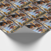 Beagle mit Weihnachtslichtern Urlaub Geschenkpapier (Ecke)