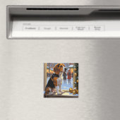 Beagle mit Weihnachtslichtern Urlaub Magnet (In Situ (Geschirrspüler))