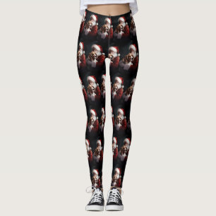Beagle mit Weihnachtsmann Festive Weihnachten Leggings