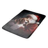 Beagle mit Weihnachtsmann Weihnachten Badematte (Schrägansicht)