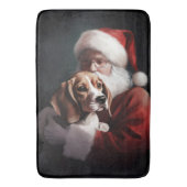 Beagle mit Weihnachtsmann Weihnachten Badematte (Vorderseite Vertikal)