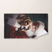 Beagle mit Weihnachtsmann Weihnachten Badhandtuch Set (Handtuch)