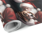 Beagle mit Weihnachtsmann Weihnachten Geschenkpapier (Rolleneckpunkt)