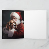 Beagle mit Weihnachtsmann Weihnachten Karte (Innenseite)