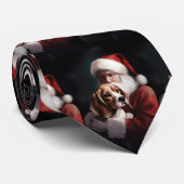 Beagle mit Weihnachtsmann Weihnachten Krawatte (Gerollt)