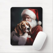 Beagle mit Weihnachtsmann Weihnachten Mousepad (Mit Mouse)