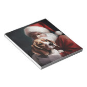 Beagle mit Weihnachtsmann Weihnachten Notizblock (angewinkelt)