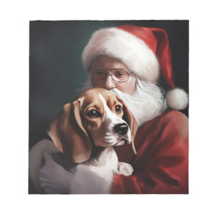 Beagle mit Weihnachtsmann Weihnachten Notizblock