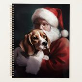 Beagle mit Weihnachtsmann Weihnachten Planer (Vorderseite)