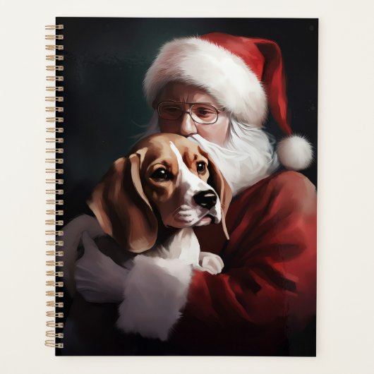 Beagle mit Weihnachtsmann Weihnachten Planer (Vorderseite)