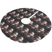 Beagle mit Weihnachtsmann Weihnachten Polyester Weihnachtsbaumdecke (Schrägansicht)