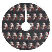 Beagle mit Weihnachtsmann Weihnachten Polyester Weihnachtsbaumdecke (Vorderseite)