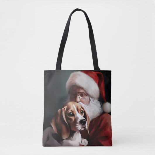 Beagle mit Weihnachtsmann Weihnachten Tasche (Vorderseite)
