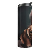 Beagle mit Weihnachtsmann Weihnachten Thermosbecher (Nach links gedreht)