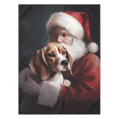 Beagle mit Weihnachtsmann Weihnachten Tischdecke (Vorderseite)