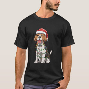 Beagle mit Weihnachtsmannmütze Weihnachten Beagle T-Shirt