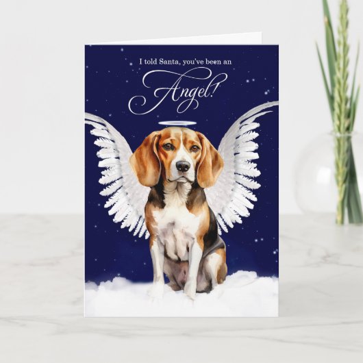Beagle mit Wings Angel Dog Weihnachten (Vorderseite)