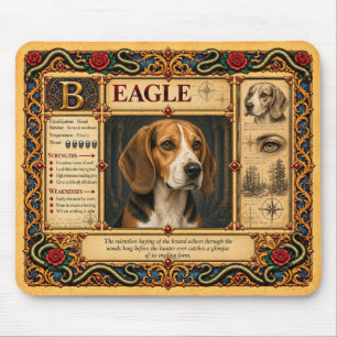 Beagle, mittelalterliche Bestiarien-Kunst Mousepad