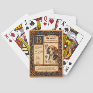 Beagle, mittelalterliche Bestiarien-Kunst Spielkarten