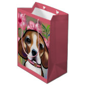 Beagle Mittlere Geschenktüte (Rückseite Schrägansicht)
