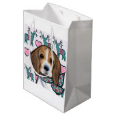 Beagle Mittlere Geschenktüte (Rückseite Schrägansicht)