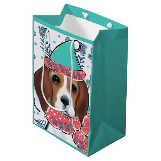 Beagle Mittlere Geschenktüte (Vorderseite Schrägansicht)