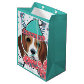 Beagle Mittlere Geschenktüte (Rückseite Schrägansicht)