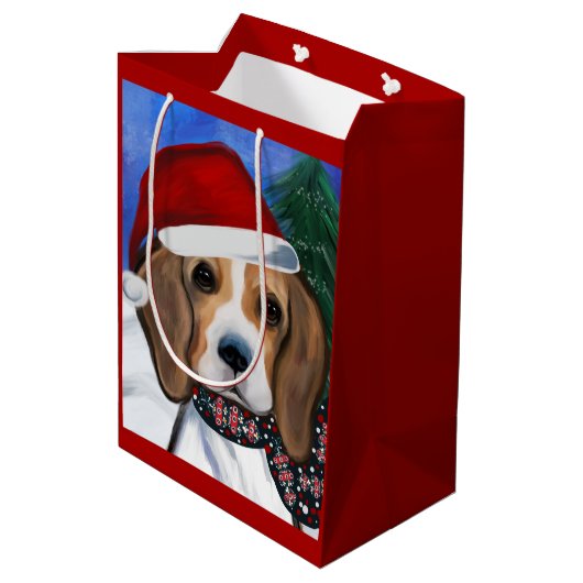 Beagle Mittlere Geschenktüte (Rückseite Schrägansicht)