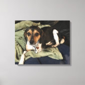 Beagle Mix Dog Digitale Kunst Leinwanddruck (Vorderseite)