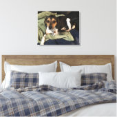 Beagle Mix Dog Digitale Kunst Leinwanddruck (Insitu (Schlafzimmer))