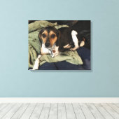 Beagle Mix Dog Digitale Kunst Leinwanddruck (Insitu (Holzboden))