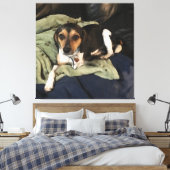 Beagle Mix Dog Digitale Kunst Leinwanddruck (Insitu (Schlafzimmer))