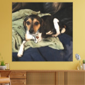 Beagle Mix Dog Digitale Kunst Leinwanddruck (Insitu (Wohnzimmer))