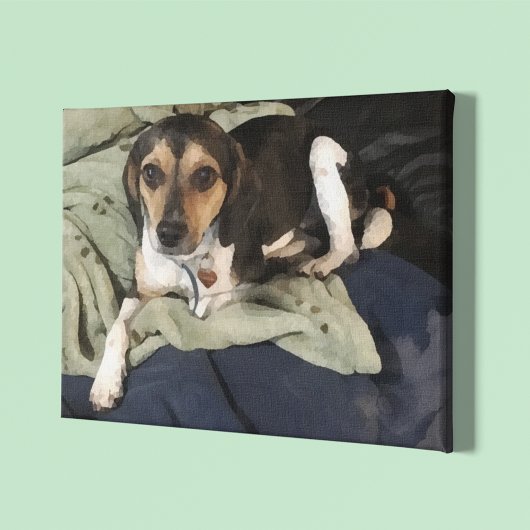 Beagle Mix Dog Digitale Kunst Leinwanddruck