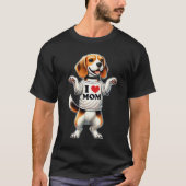 Beagle Mom I Love Mom Beagle Lover T-Shirt (Vorderseite)