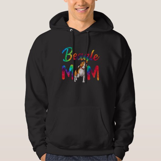Beagle Mom Tie Dye Dog Mom Mothers Day Hoodie (Vorderseite)