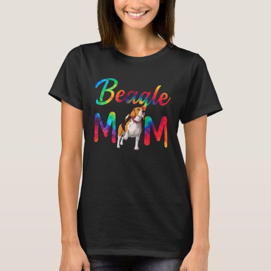 Beagle Mom Tie Dye Dog Mom Mothers Day T-Shirt (Vorderseite)
