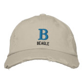 Beagle Monogram Bestickte Baseballkappe (Vorderseite)