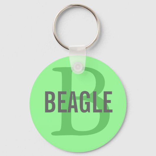 Beagle Monogram Schlüsselanhänger (Vorderseite)