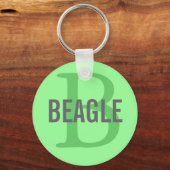 Beagle Monogram Schlüsselanhänger (Vorderseite)
