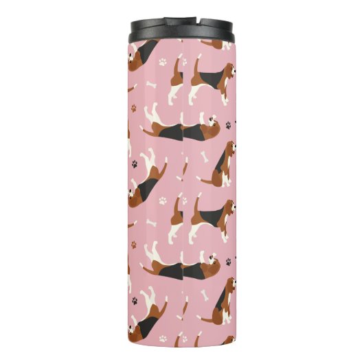 Beagle Monogramm und Name Thermal Tumbler Thermosbecher (Rückseite)