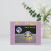 Beagle Moon Dog Lunar Rover von Funnycomb Postkarte (Stehend Vorderseite)