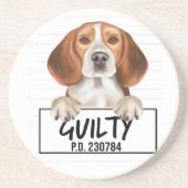 Beagle Mugshot Guilty Dog Getränkeuntersetzer (Vorne)