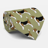 Beagle Muster Green Niedlich Dog Lover Krawatte (Gerollt)