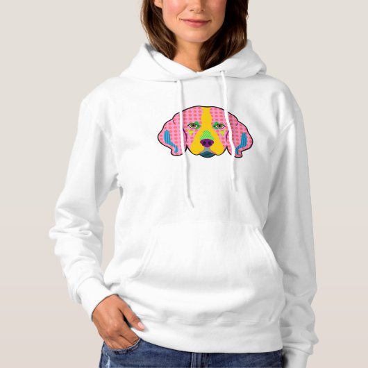 Beagle Muster Pop Art Hoodie (Vorderseite)