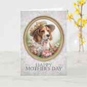 Beagle Mütter Tag Karte (Gelbe Blume)
