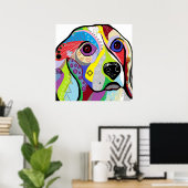 Beagle Nah-up Poster (Heimbüro)