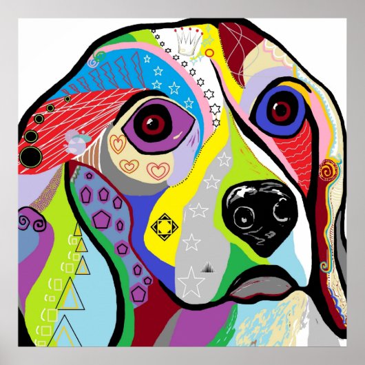 Beagle Nah-up Poster (Vorne)