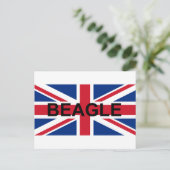 Beagle Name england United_Kingdom flagge Postkarte (Stehend Vorderseite)